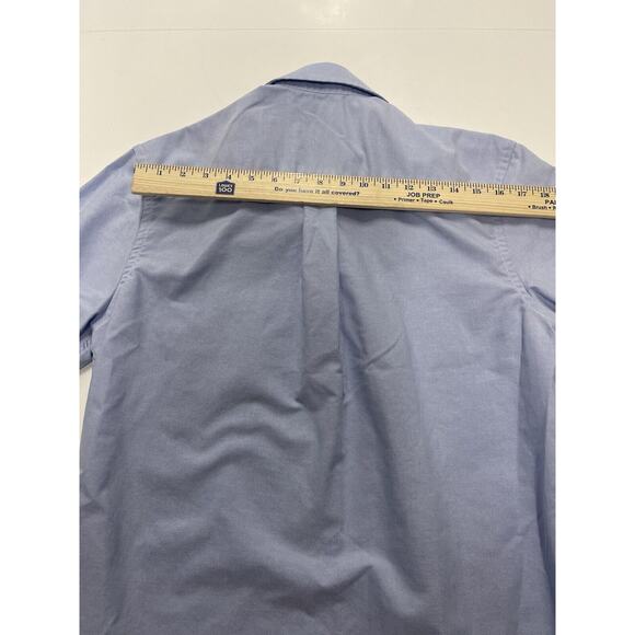 Saddlebred Mens Shirt Large Button Down Casual Short Sleeve Plaid Blue - Picture 4 of 5